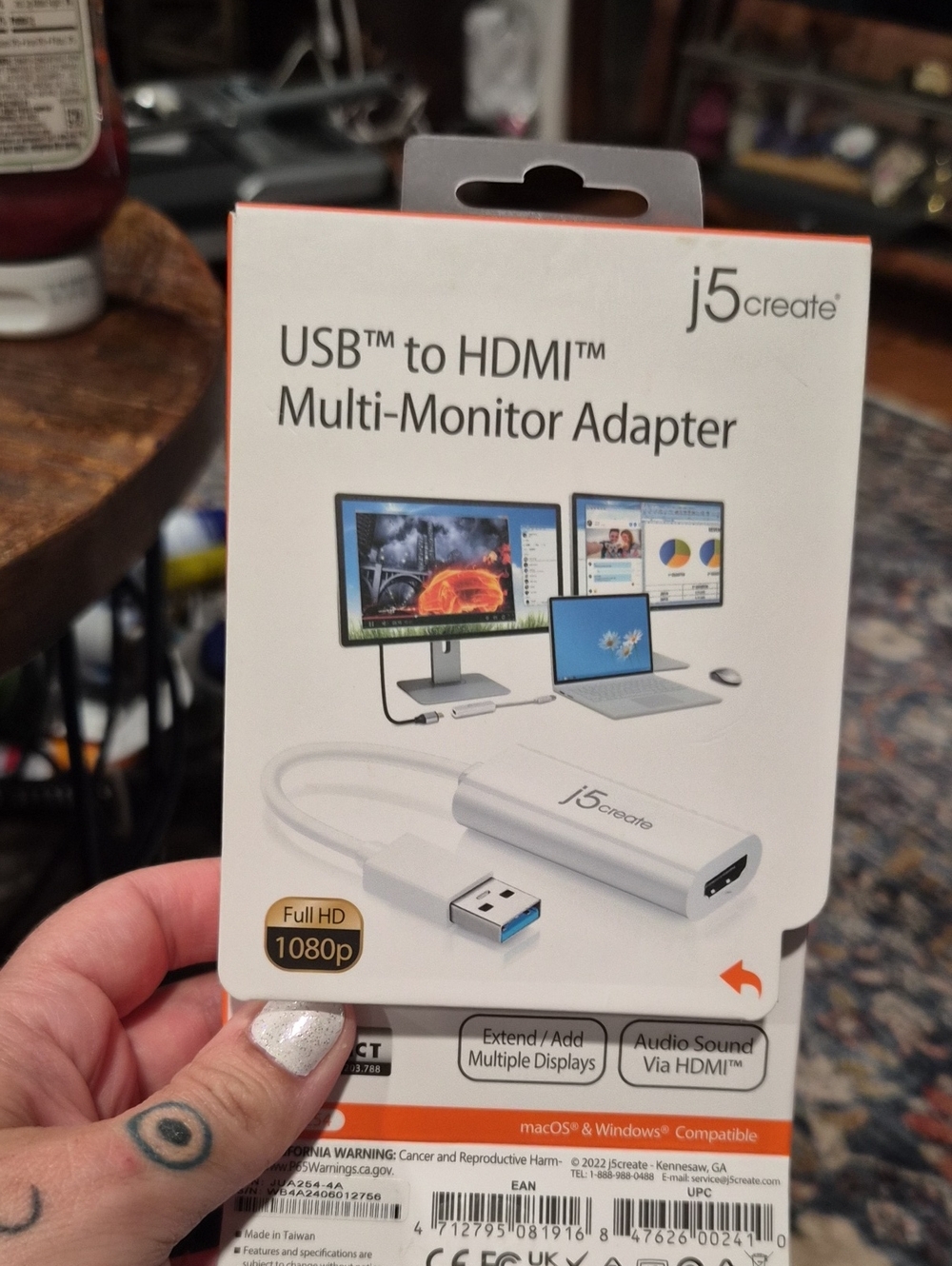 j5create USB to HDMI Multi-Monitor Adapter - White